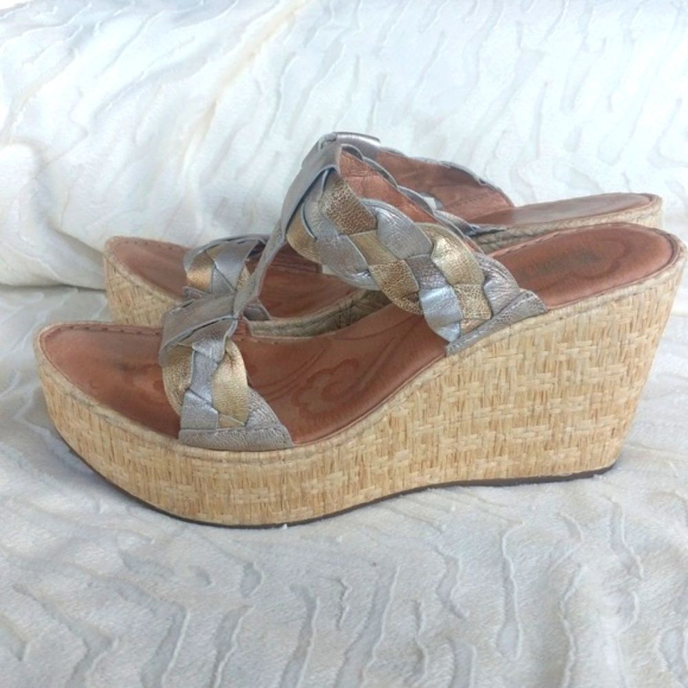 Born Barstow Platform- Metallic Wedge Sandal